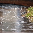 Raining on sidewalk